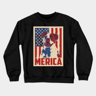 American Bulldog Merica 4th Of July Crewneck Sweatshirt